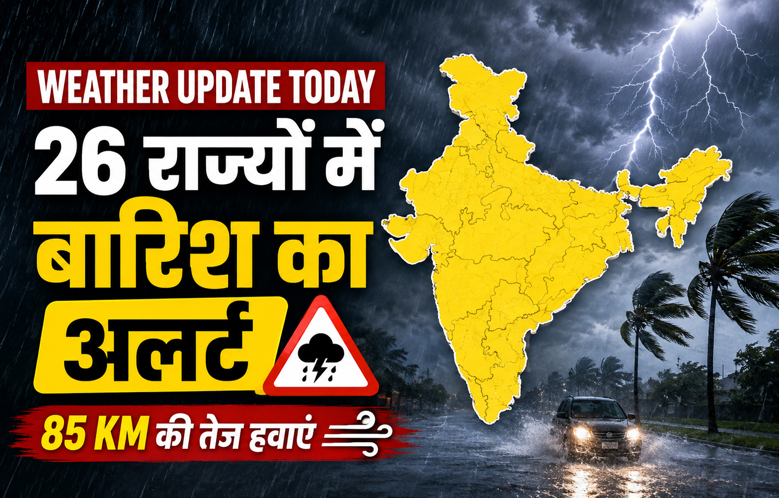 Weather Update Today: 26 राज्यों में बारिश और तेज हवाओं का अलर्ट