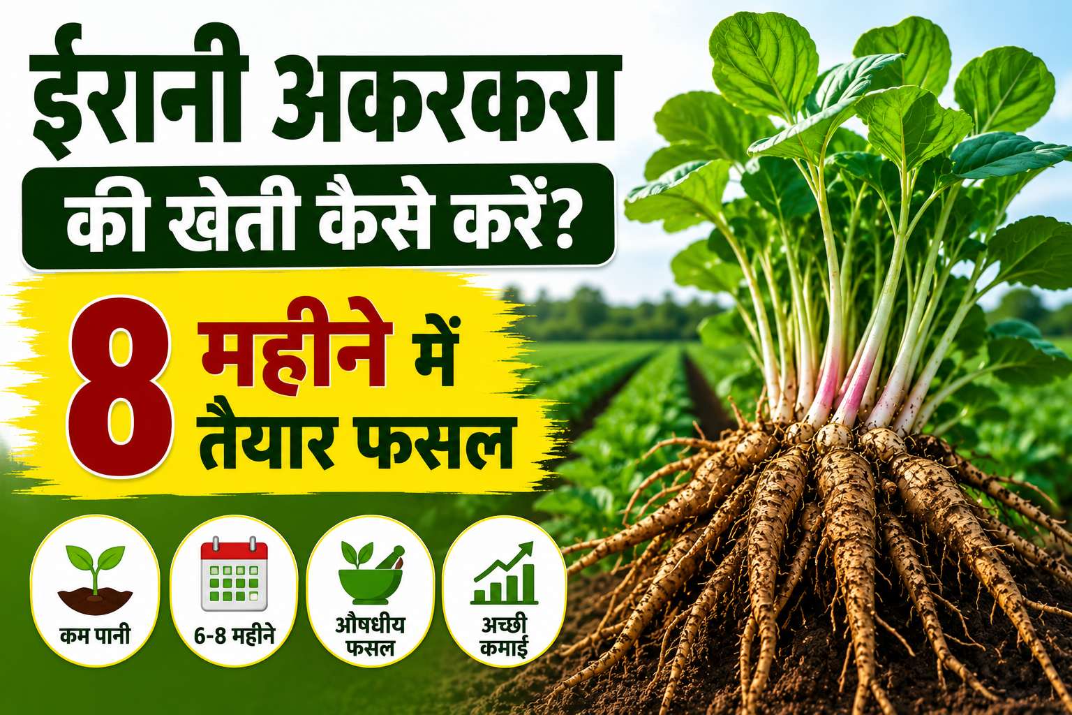 8 महीने में तैयार होने वाली औषधीय फसल से बढ़ सकती है कमाई Irani Akarakara Ki Kheti Kaise Kare?