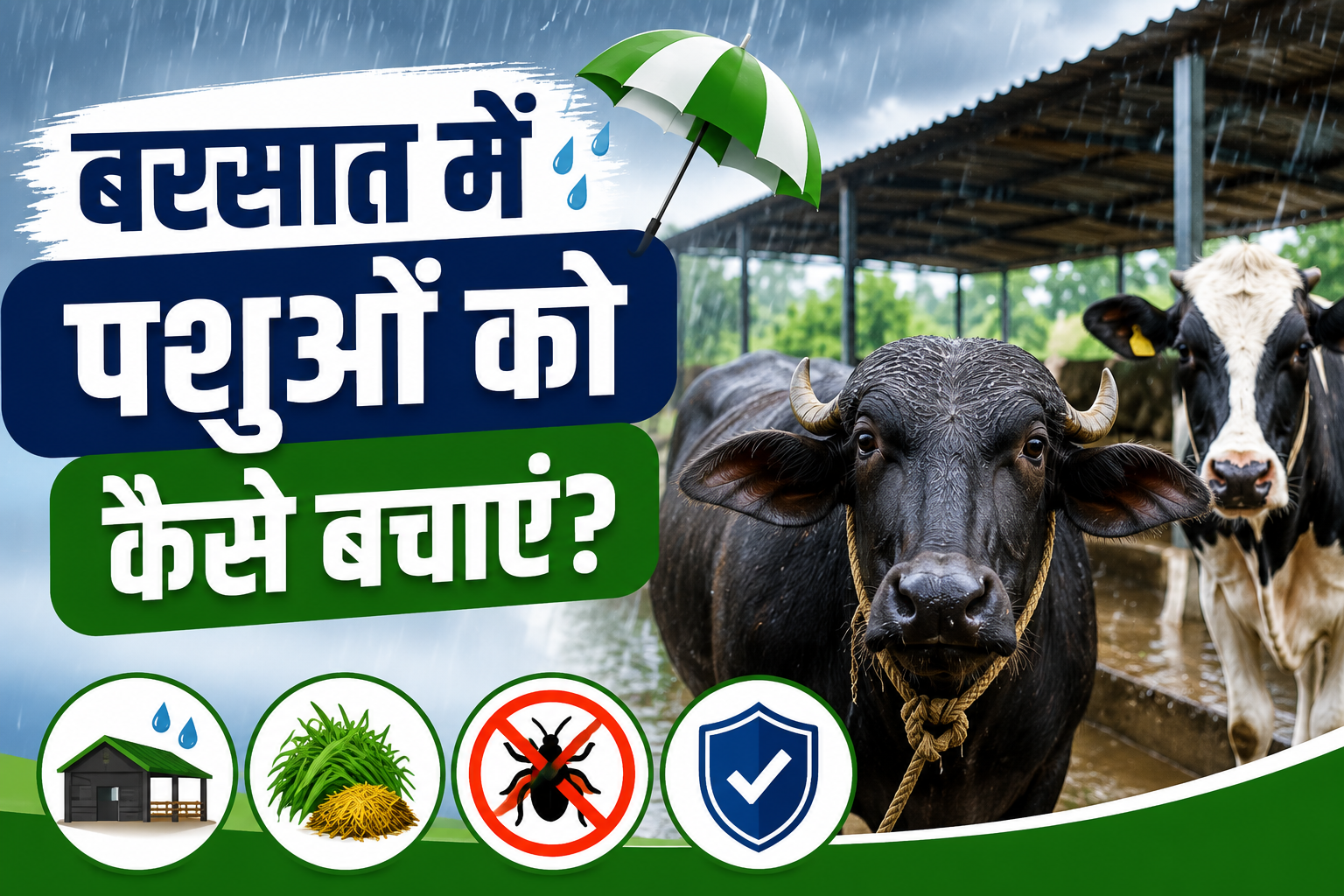 बरसात में पशुओं को कैसे बचाएं? ये 4 काम जरूर करें Barsaat Mein Pashuon Ko Kaise Bachayen