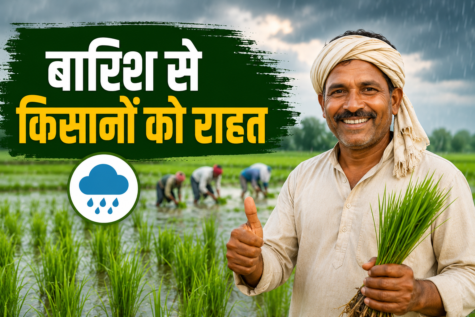 लगातार बारिश से धान की फसल को मिली नई जान, किसानों की बढ़ी उम्मीद Bhadohi Mein Barish Se Kisanon Ko Rahat