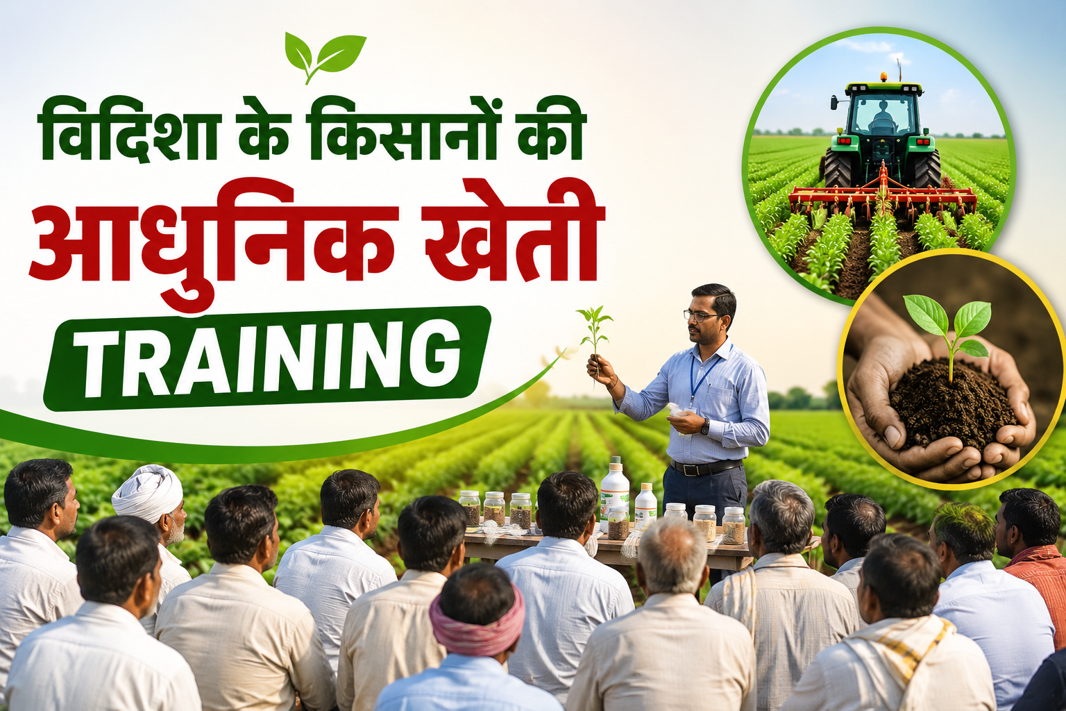 विदिशा के 70 किसानों ने सीखी आधुनिक कृषि तकनीक Vidisha Ke Kisanon Ki Aadhunik Kheti Training