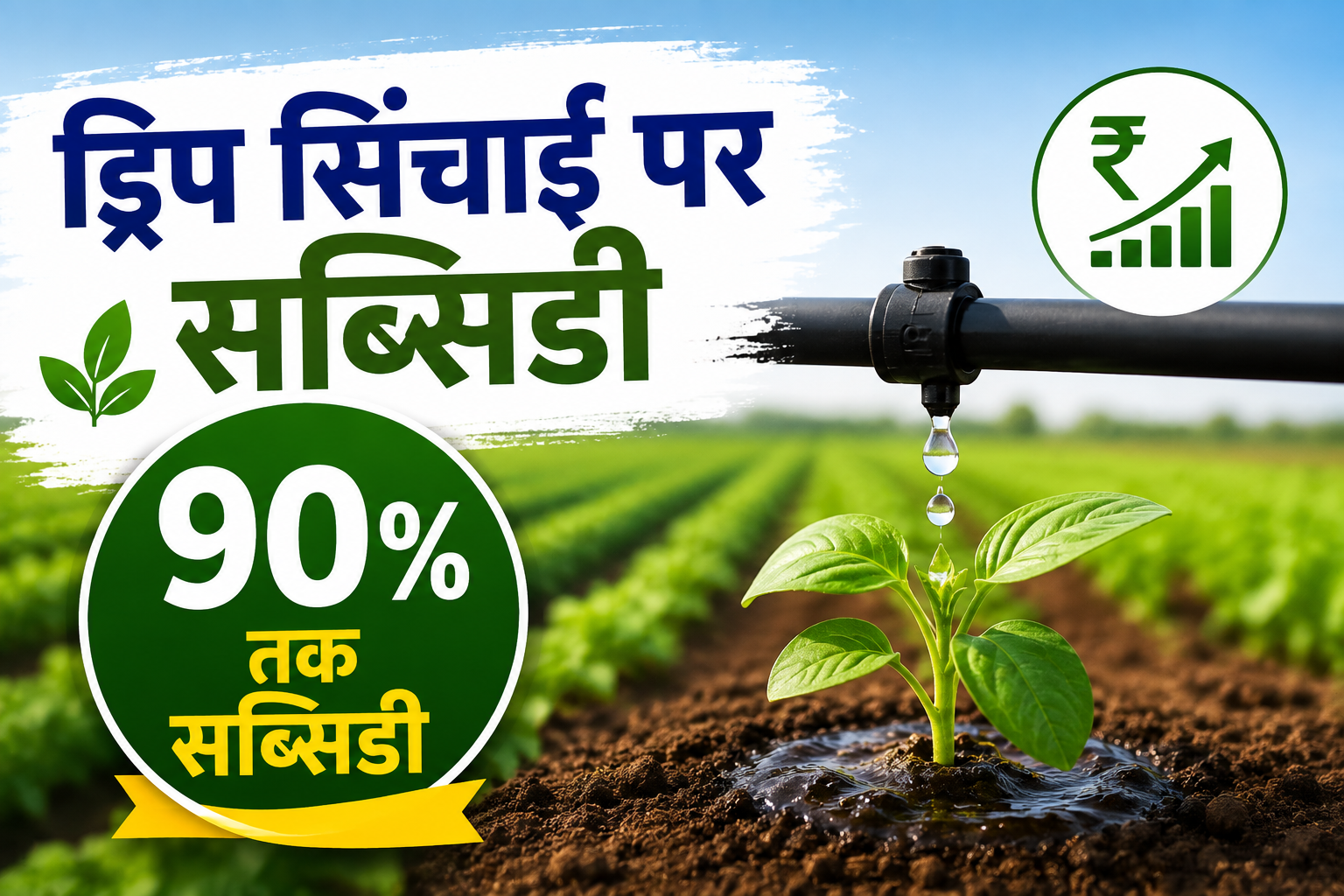 खेत में बूंद-बूंद पानी पहुंचेगा, फसल होगी बेहतर, ड्रिप सिंचाई पर मिल रही 90% तक सब्सिडी Drip Sinchai Par Subsidy Kaise Milegi