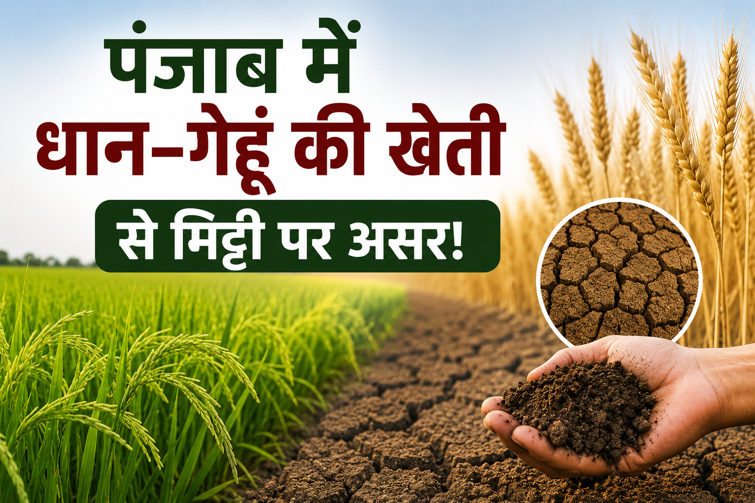पंजाब में लगातार धान-गेहूं की खेती से मिट्टी की गुणवत्ता पर बढ़ा खतरा Punjab Me Dhan Gehun Ki Kheti Se Mitti Ki Gunwatta Par Asar