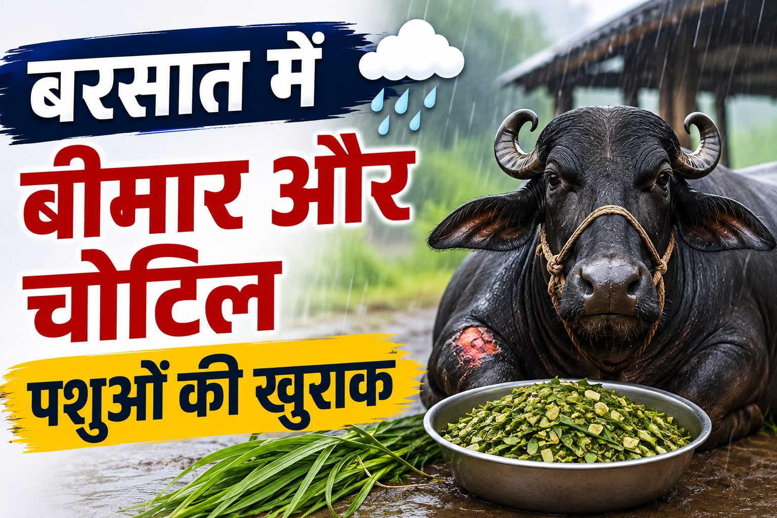 बरसात में बीमार और चोटिल पशुओं की खुराक कैसी होनी चाहिए? जानें सही देखभाल का तरीका Barsat Mein Beemar Aur Chotil Pashuon Ki Khurak