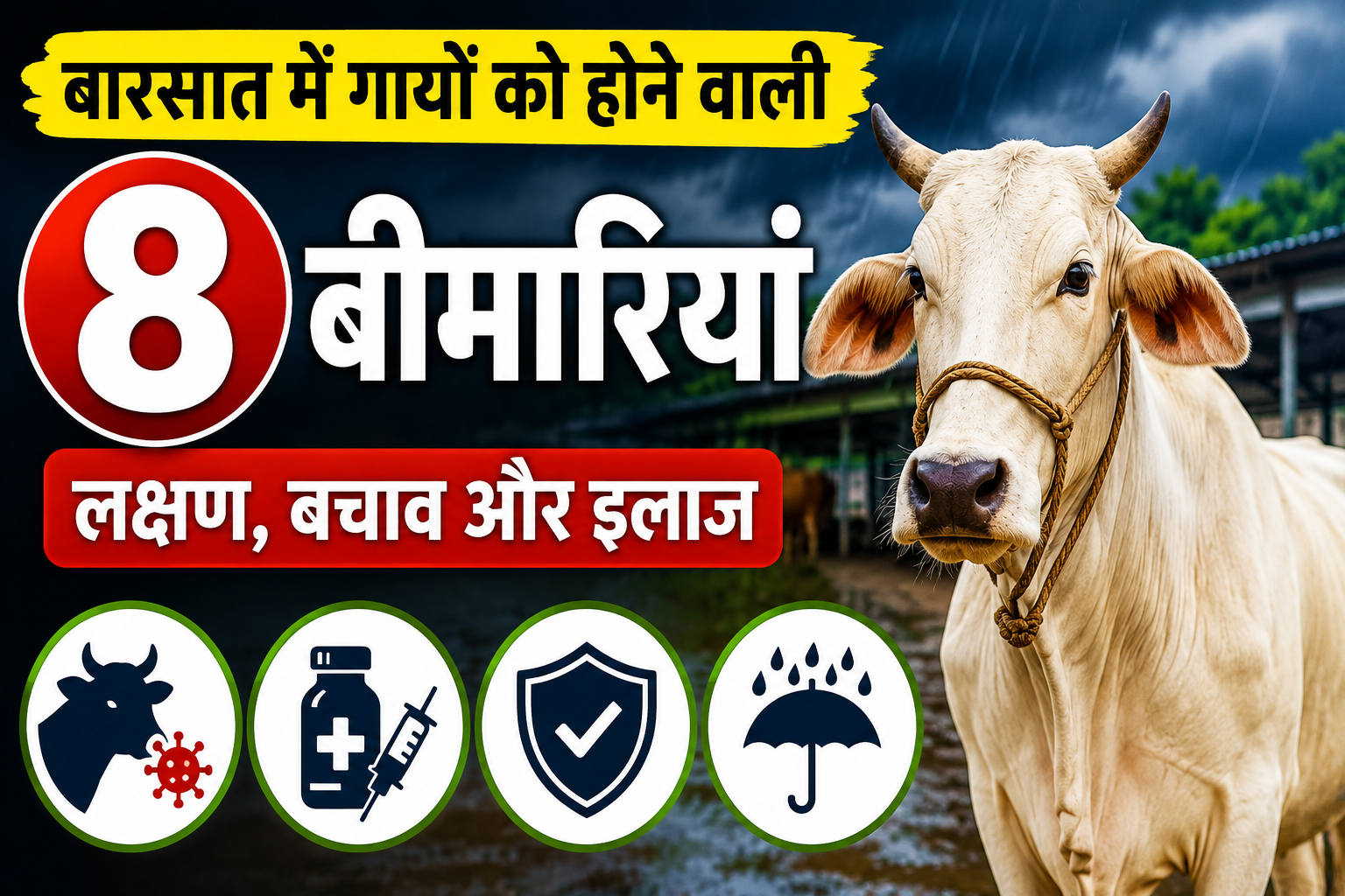 मानसून में इन खतरनाक रोगों से ऐसे बचाएं अपनी गाय Barsat Mein Gayon Ko Hone Wali 8 Bimariyan