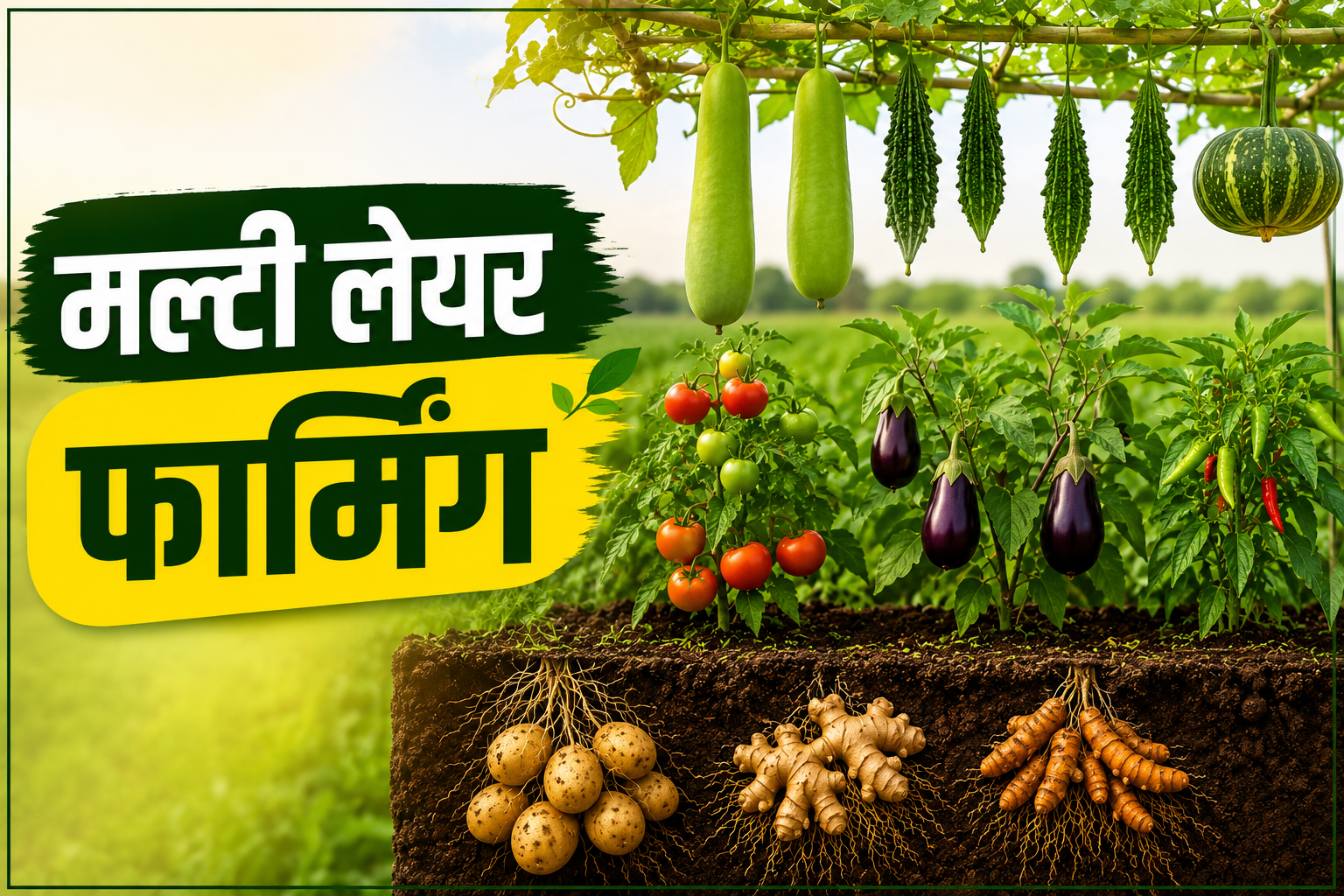 पुराने तरीकों से नहीं होगी कमाई, सब्जी की खेती में अपनाएं स्मार्ट मल्टी लेयर फार्मिंग Multi Layer Farming Mein Kaun Kaun Si Fasal Lagaye