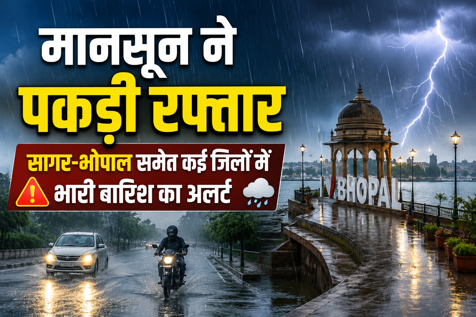 MP Weather Today: मानसून ने पकड़ी रफ्तार, सागर-भोपाल समेत कई जिलों में भारी बारिश का अलर्ट