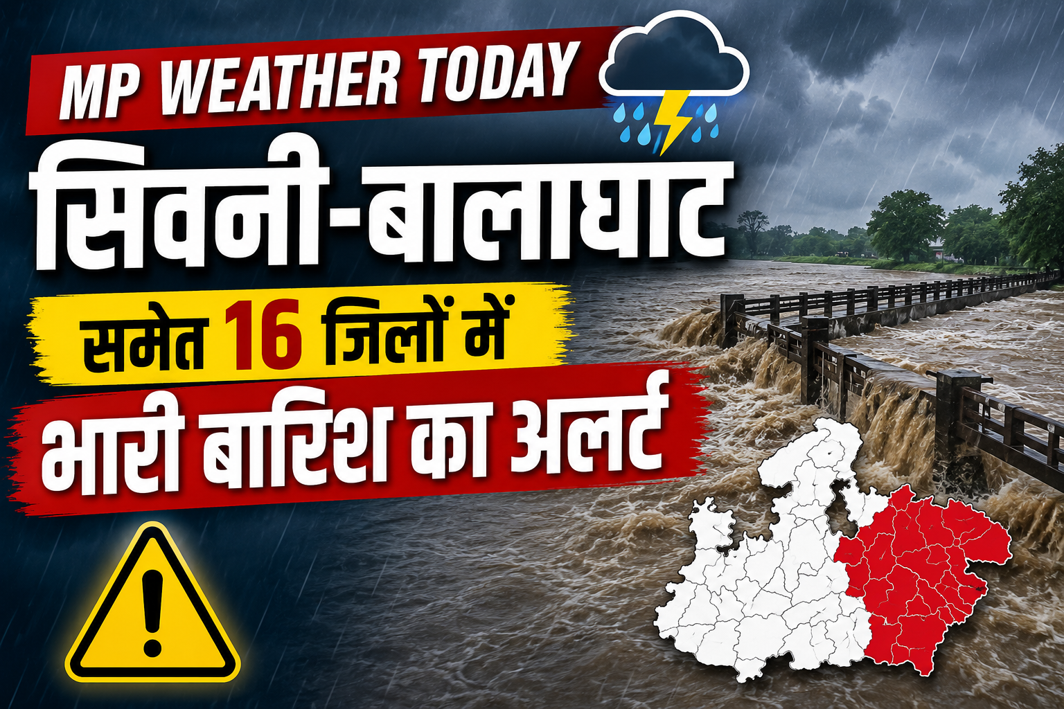 MP Weather Today: सिवनी-बालाघाट समेत 16 जिलों में भारी बारिश का अलर्ट