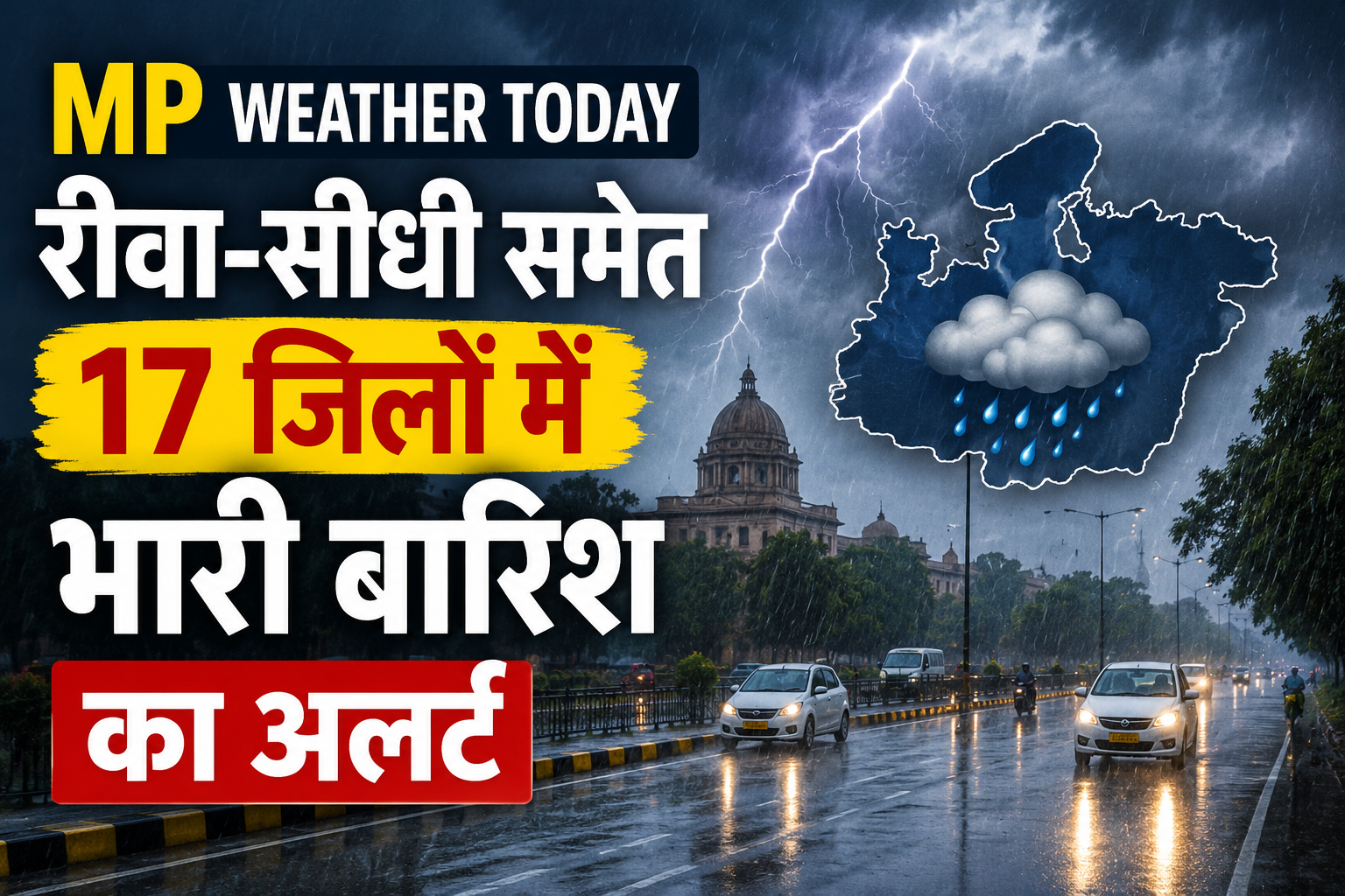 MP Weather Today: रीवा-सीधी समेत 17 जिलों में भारी बारिश की चेतावनी, जानें मध्य प्रदेश के मौसम का हाल