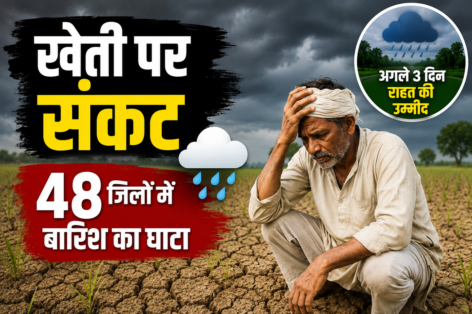 MP Weather Today: मानसून की बेरुखी से खेती पर संकट, 48 जिलों में बारिश का बड़ा घाटा, अगले 3 दिन राहत की उम्मीद