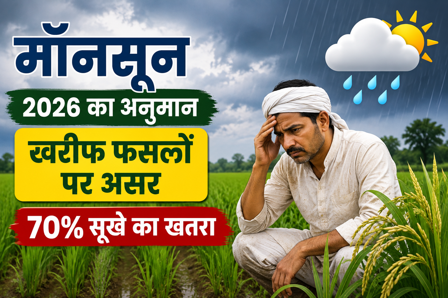 बारिश की कमी से बढ़ा संकट, खरीफ फसलों पर सूखे का खतरा Monsoon 2026 Forecast Ka Kharif Fasalon Par Asar