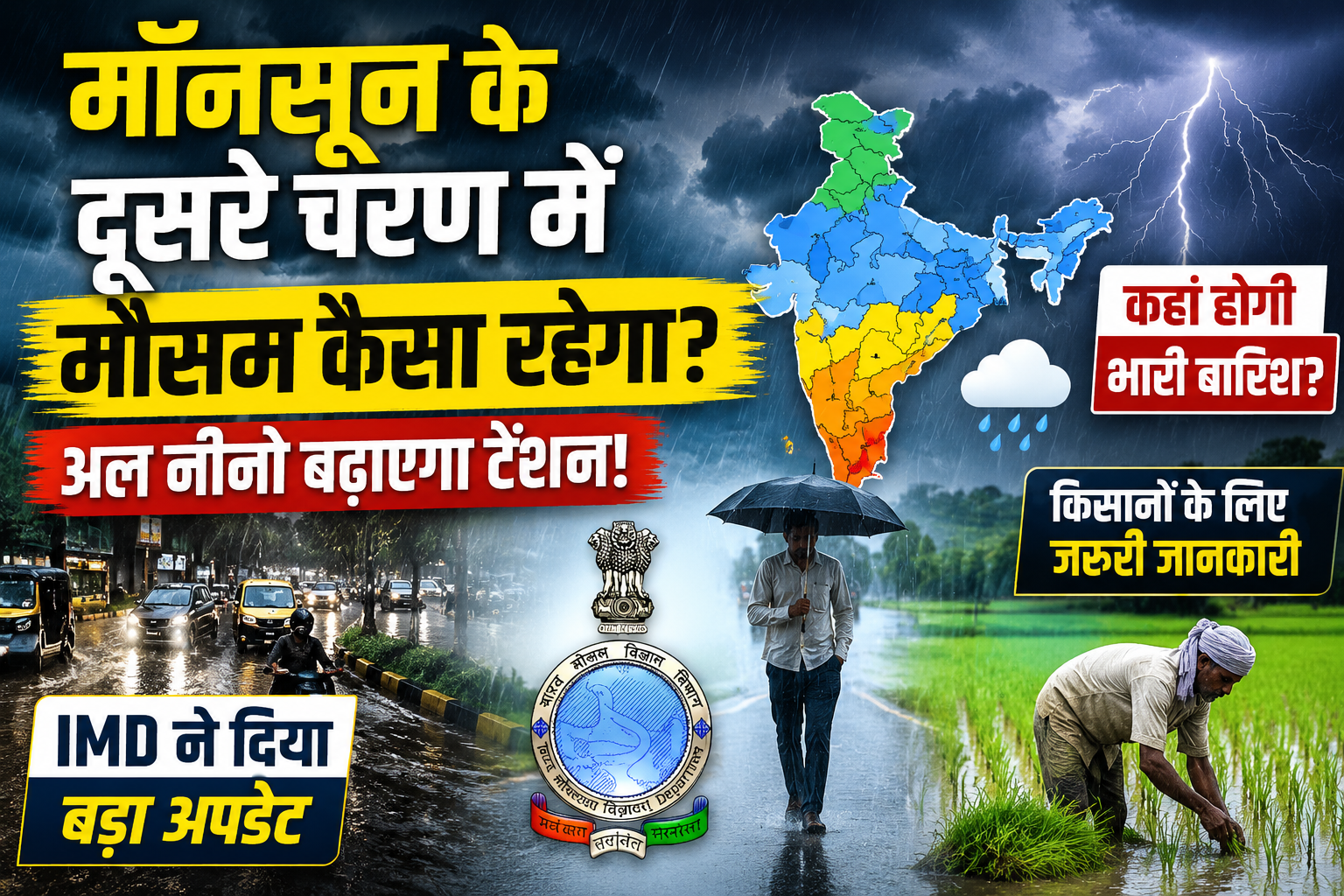 अल नीनो बढ़ाएगा टेंशन, IMD ने जारी किया बड़ा अपडेट Monsoon Ke Dusre Charan Me Mausam Kaise Rahega?