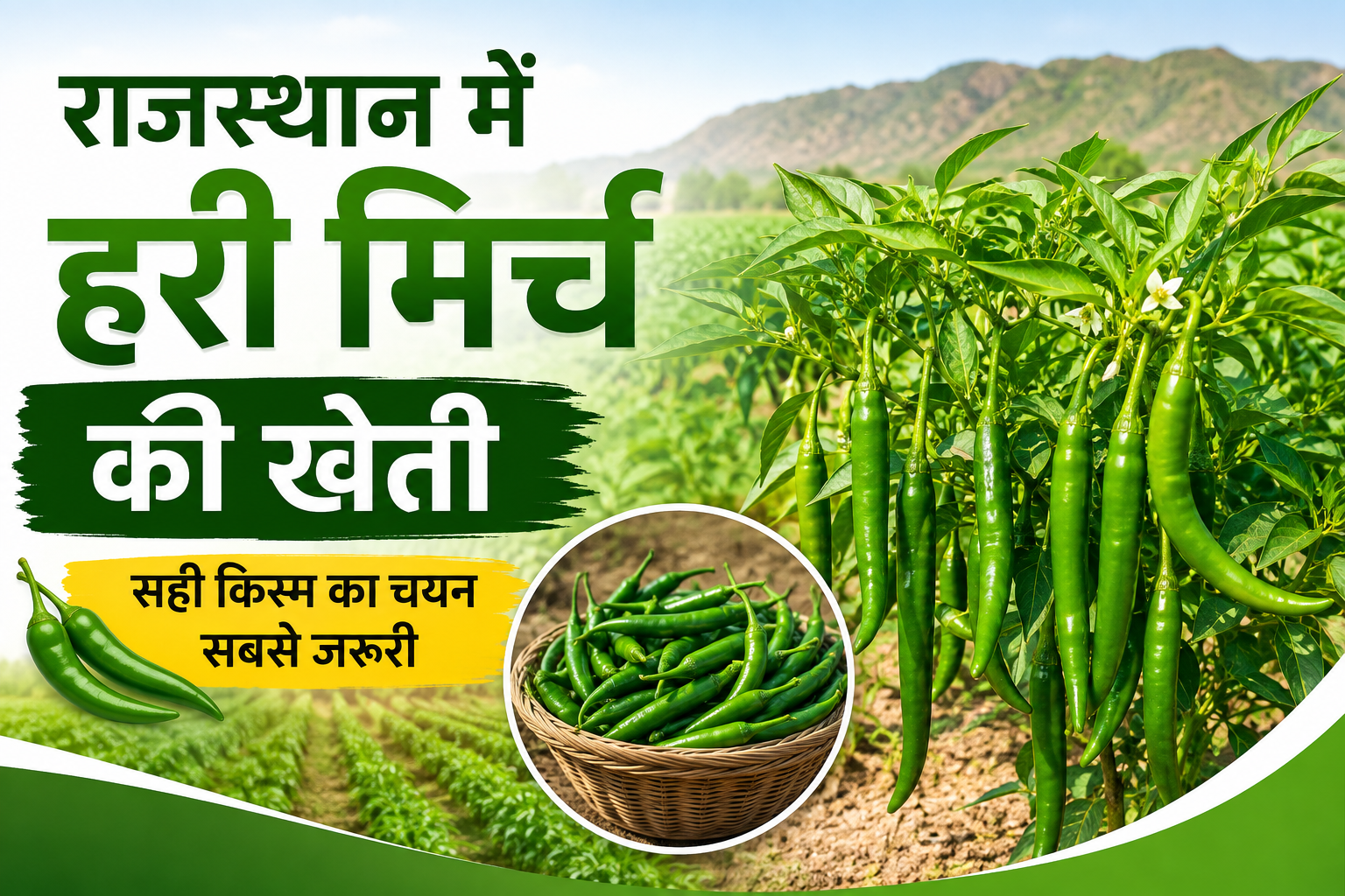 हरी मिर्च की फसल का सही किस्म, सिंचाई और रोग-कीट प्रबंधन से बढ़ेगी कमाई Rajasthan Mein Hari Mirch Ki Kheti