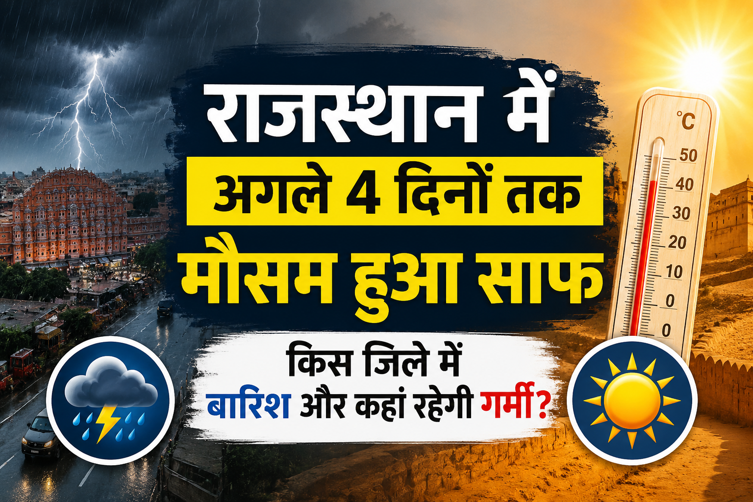 Rajasthan Weather Today: अगले 4 दिनों में कहां होगी बारिश और किन जिलों में बढ़ेगी गर्मी?