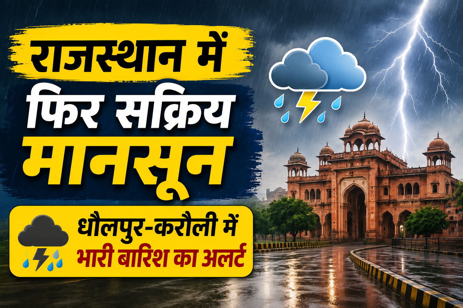 Rajasthan Weather Today: राजस्थान में फिर सक्रिय हुआ मानसून, धौलपुर-करौली में भारी बारिश का अलर्ट