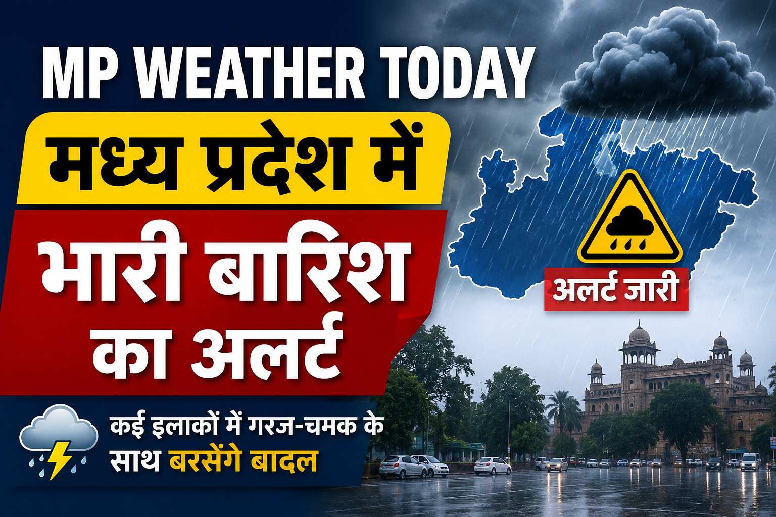 MP Weather Today: मध्य प्रदेश में आज भारी बारिश का अलर्ट, कई इलाकों में गरज-चमक के साथ बरसेंगे बादल