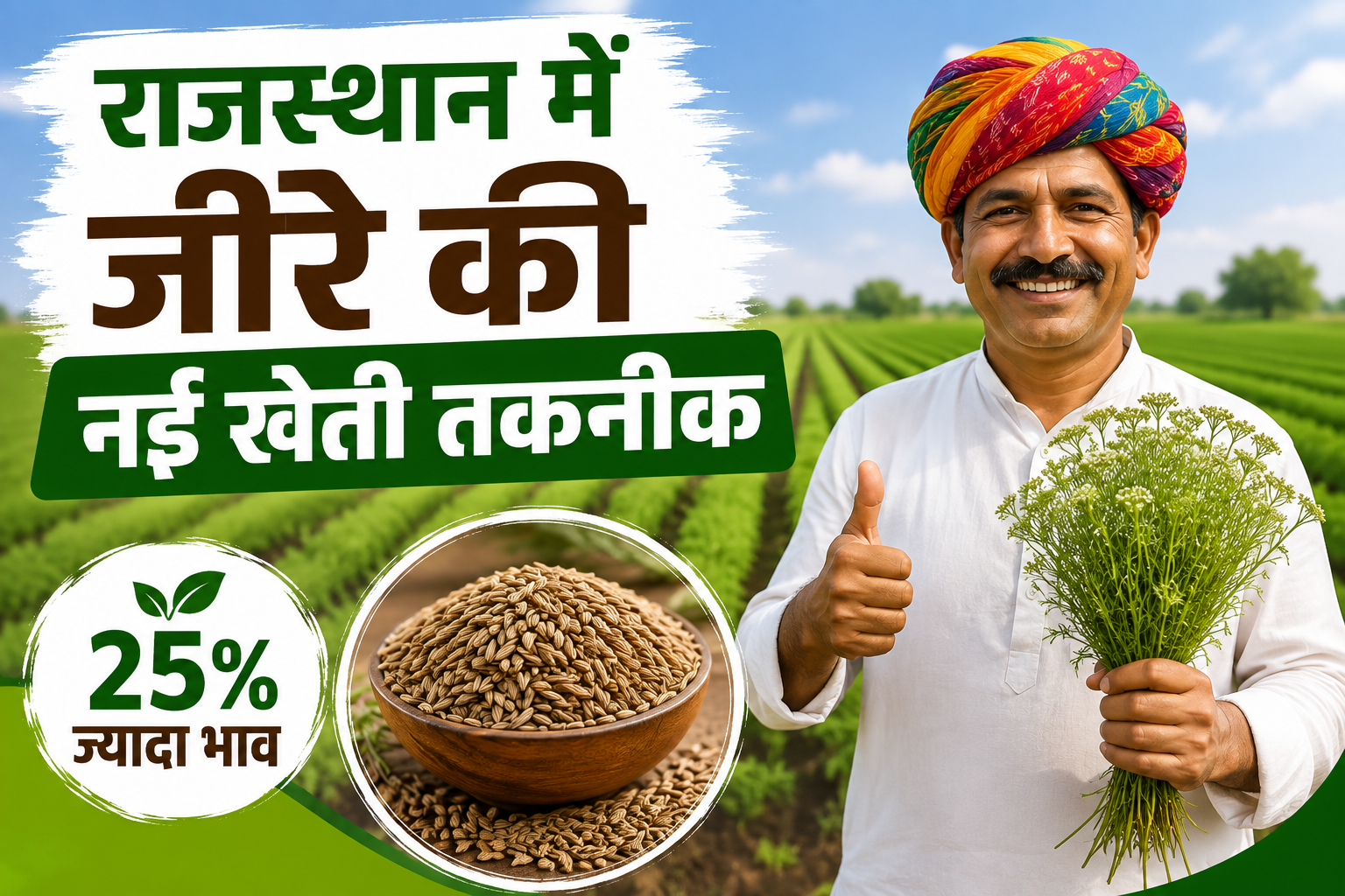 रेजिड्यू फ्री जीरे की खेती से किसानों को मिल रहा 25% ज्यादा भाव Rajasthan Mein Jeere Ki Nai Kheti Takneek