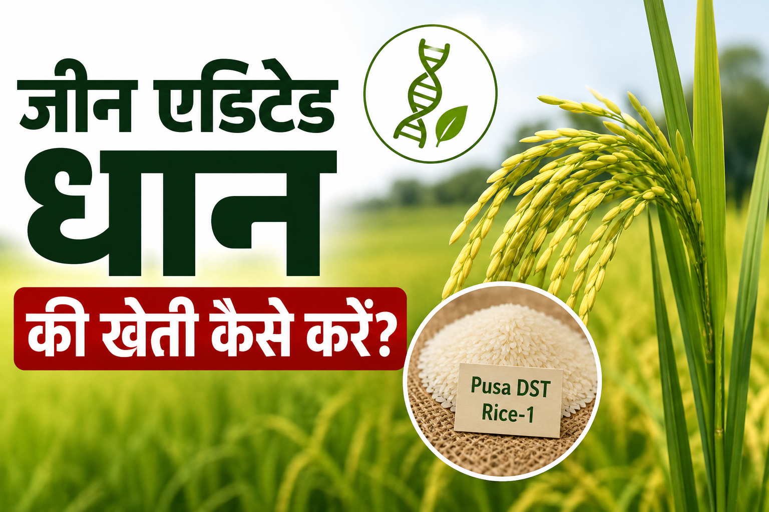 जीन एडिटेड धान की खेती कैसे करें, जानें पूरी जानकारी Gene Edited Dhan Ki Kheti Kese Kre?