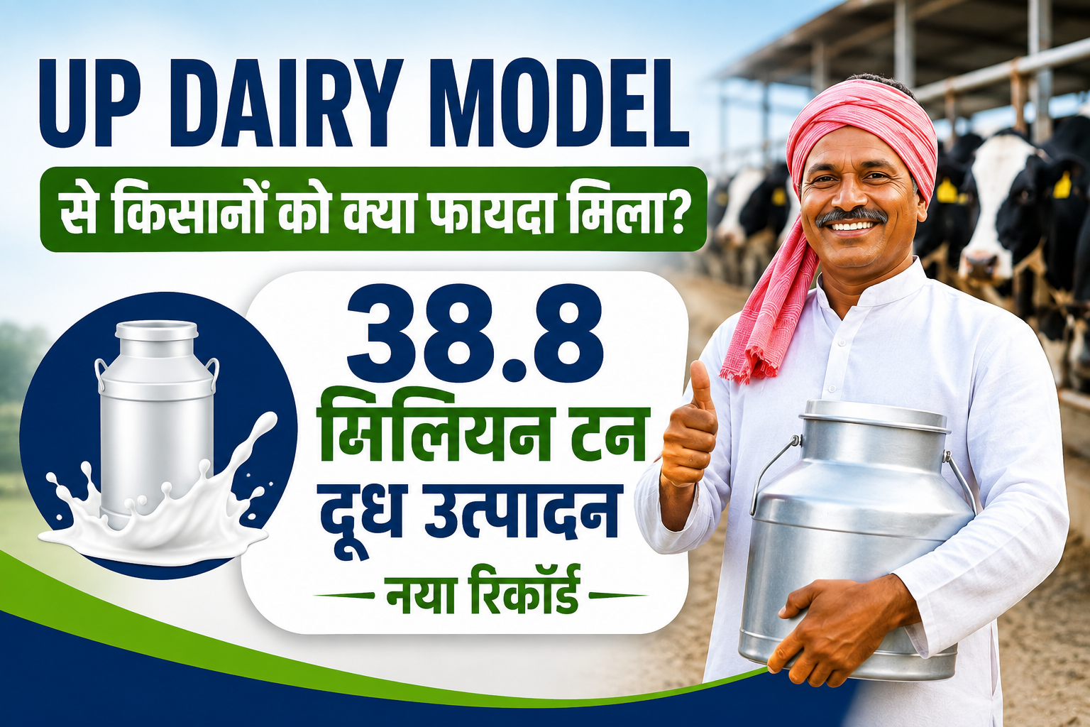 38.8 मिलियन टन दूध उत्पादन के साथ यूपी बना देश का नंबर-1 राज्य UP Dairy Model Se Kisanon Ko Kya Fayda Mila