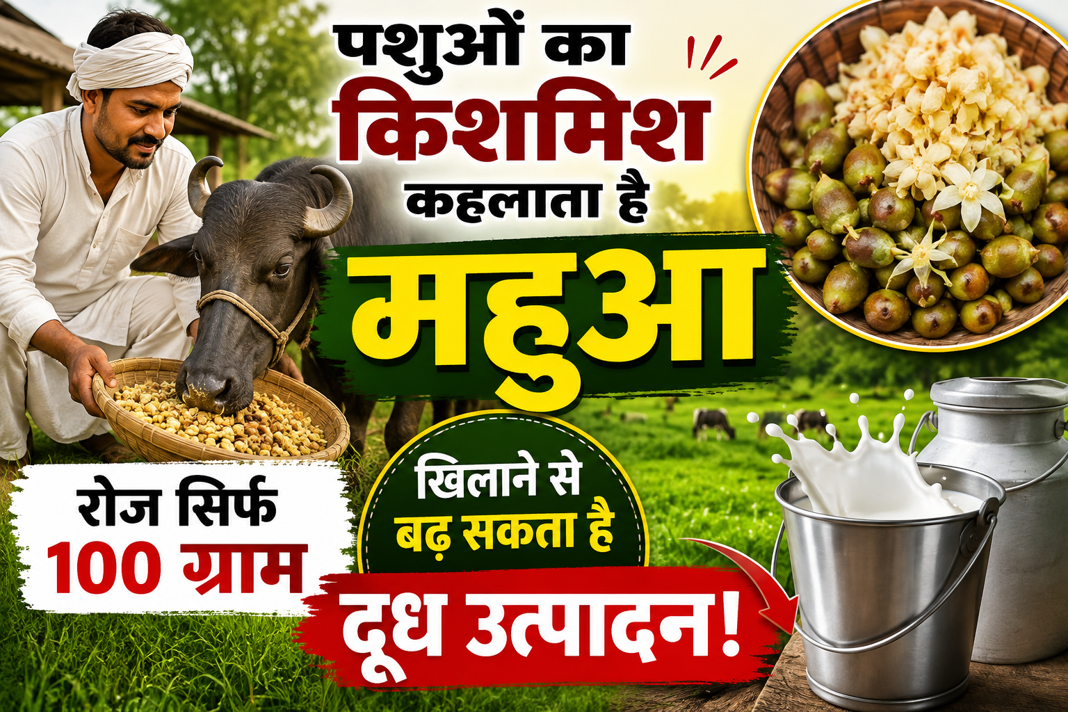 पशुओं का किशमिश कहलाता है महुआ! जानिए, कैसे बढ़ सकता है दूध उत्पादन Dudharu Pashuon Ko Mahua Khilane Ke Fayde