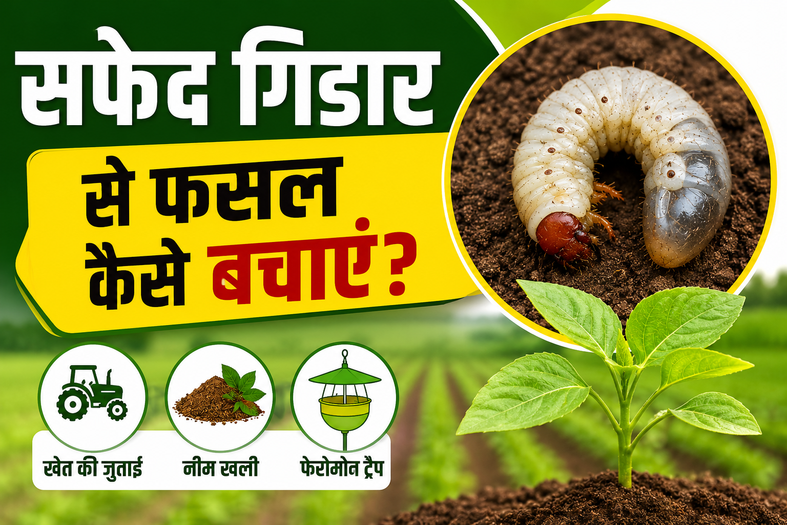 सफेद गिडार से बचाव के उपाय, जानिए फसल को नुकसान से बचाने के आसान उपाय Safed Gidar Se Fasal Kaise Bachaye?