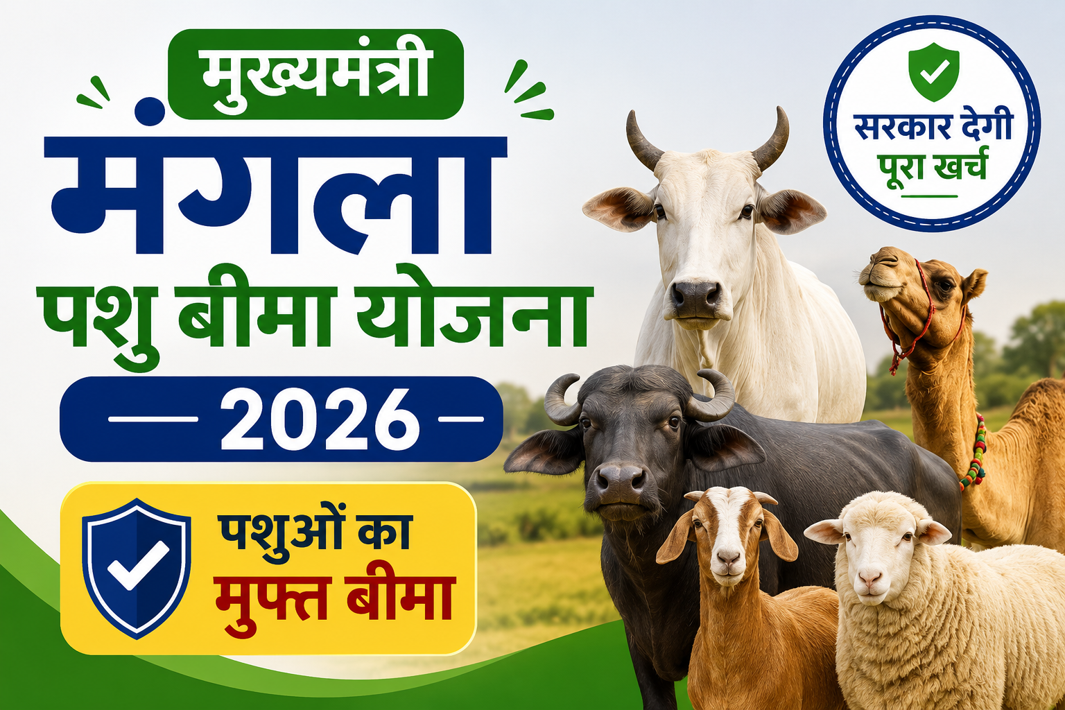 राजस्थान में पशुओं का मुफ्त बीमा, मौत पर मिलेगा आर्थिक सहारा, जानें Mukhyamantri Mangla Pashu Bima Yojana 2026