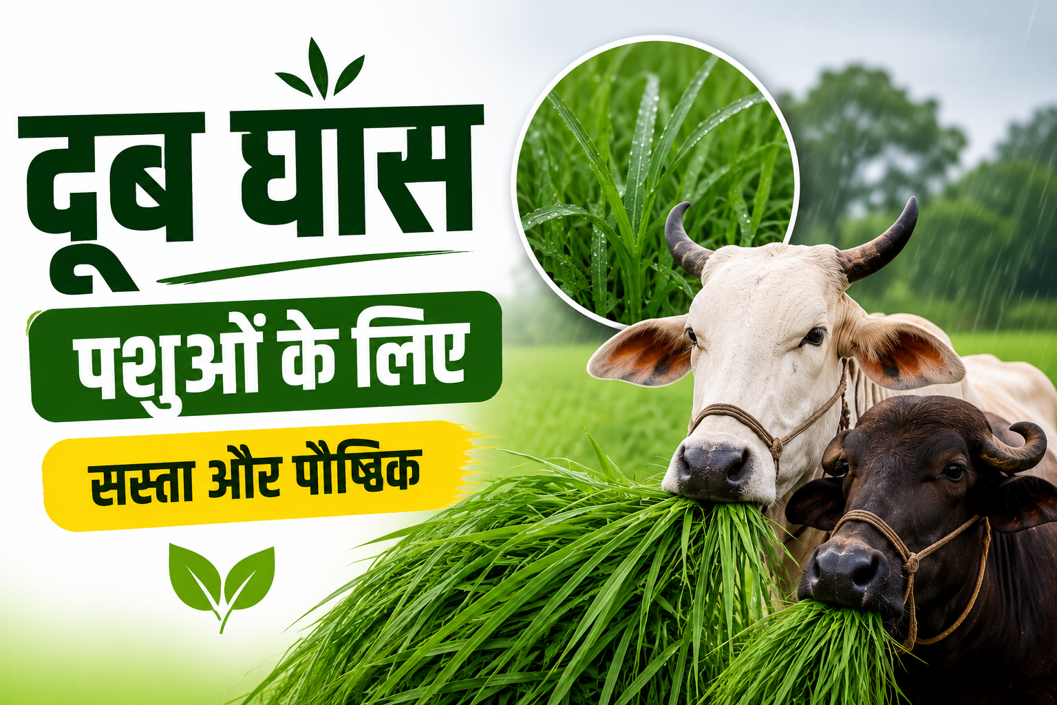 महंगा चारा छोड़िए! बरसात में सस्ता और पौष्टिक हरा चारा, बढ़ेगा दूध उत्पादन Doob Ghas Ke Fayde Pashuon Ke Liye