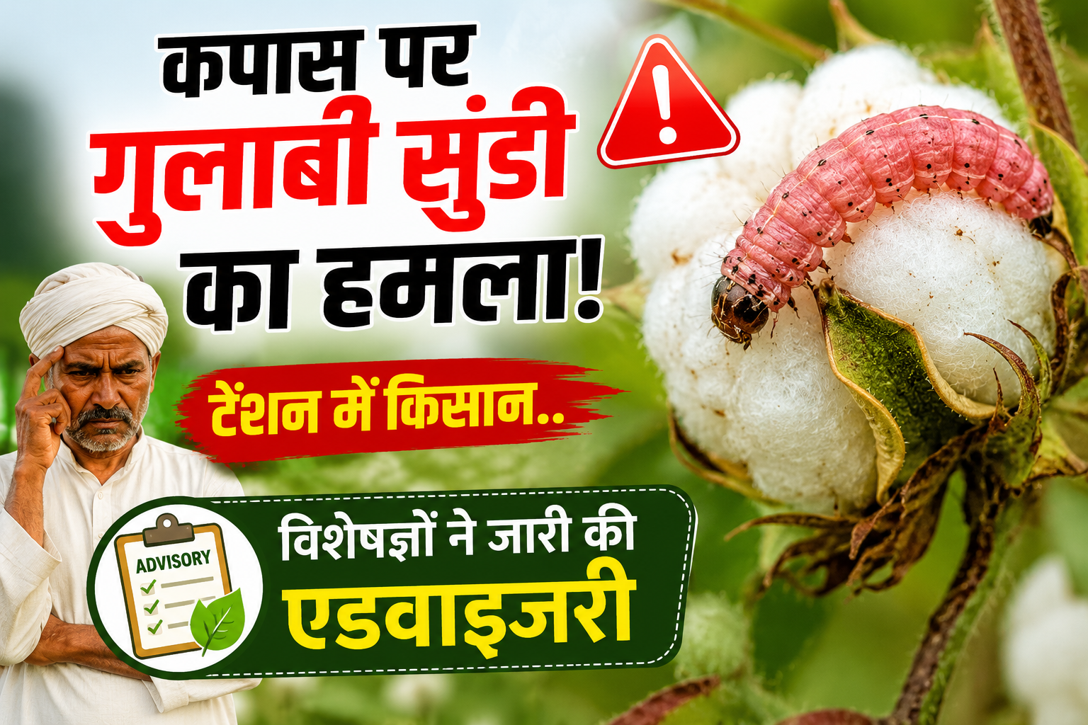 कपास पर गुलाबी सुंडी का हमला कृषि विशेषज्ञों ने किसानों के लिए जारी की एडवाइजरी Kapas Par Gulabi Sundi Ka Hamla