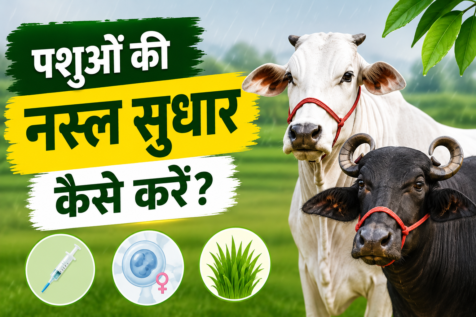जानें नस्ल सुधार के आसान तरीके! कृत्रिम गर्भाधान, बेहतर सीमन और पोषण के सही तरीके Pashuon Ki Nasl Sudhar Kaise Karein?