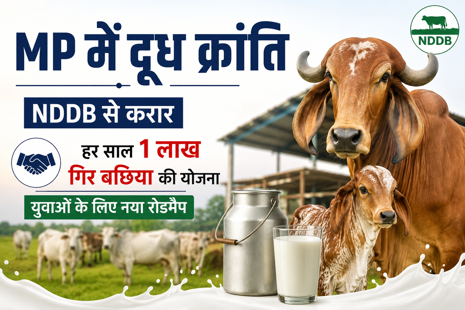 MP Mein Doodh Kranti: NDDB से करार और 1 लाख गिर बछिया की योजना