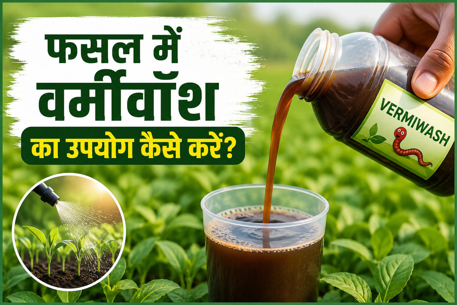 वर्मीवॉश का छिड़काव कैसे करें? जानें सही तरीका और फायदे Fasal Mein Vermiwash Ka Upyog Kaise Karein?