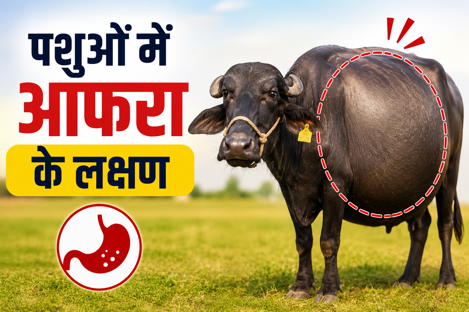 पशुओं में आफरा के लक्षण, कारण और बचाव के आसान उपाय Pashuon Mein Afara Ke Lakshan