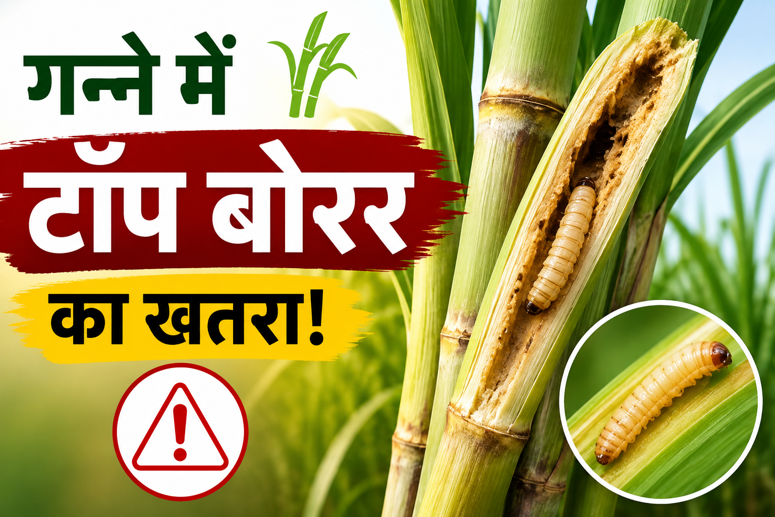 टॉप बोरर की पहचान, नुकसान और बचाव के सबसे असरदार उपाय Ganne Me Top Borer Ka Upay
