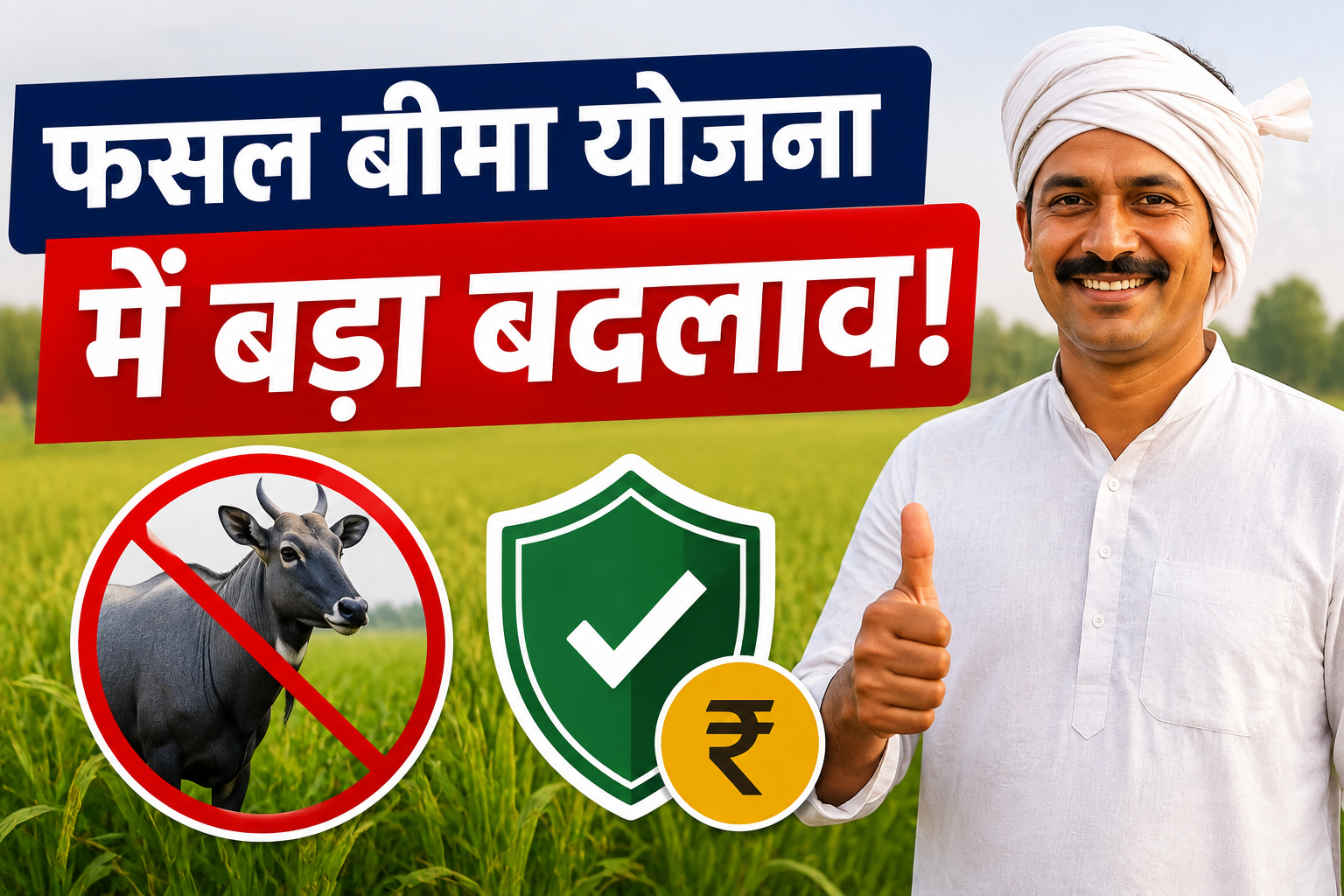 अब जंगली जानवरों से फसल नुकसान पर भी मिलेगा मुआवजा PM Fasal Bima Yojana Mein Bada Badlav