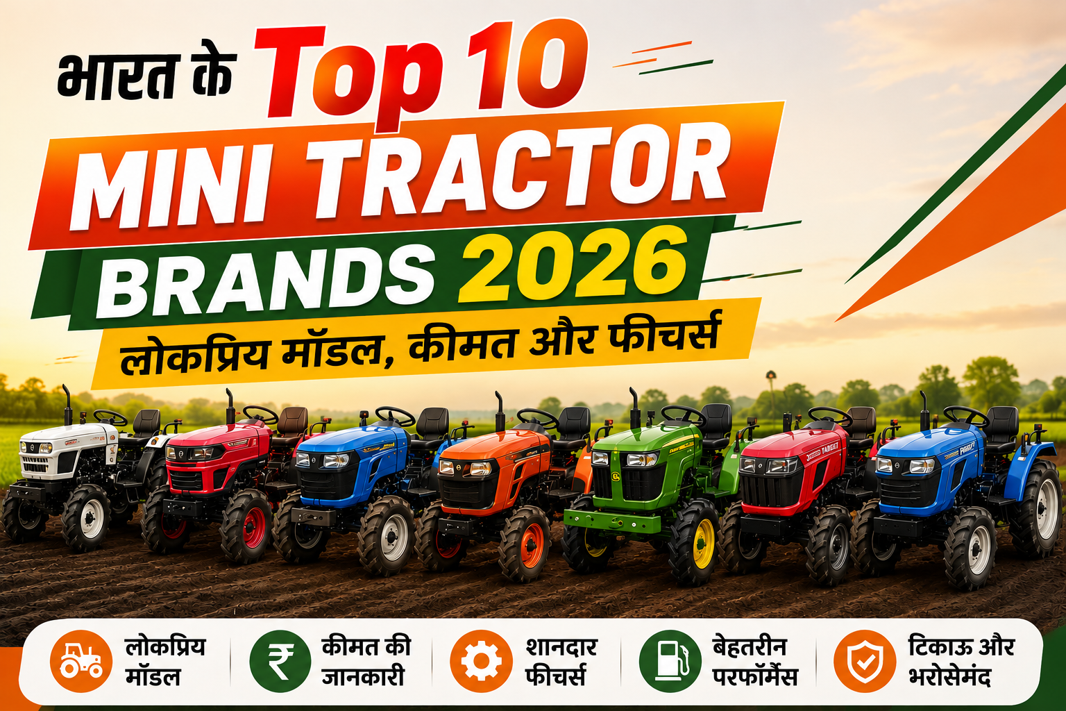 भारत के Top 10 Mini Tractor Brands 2026: लोकप्रिय मॉडल, कीमत और फीचर्स
