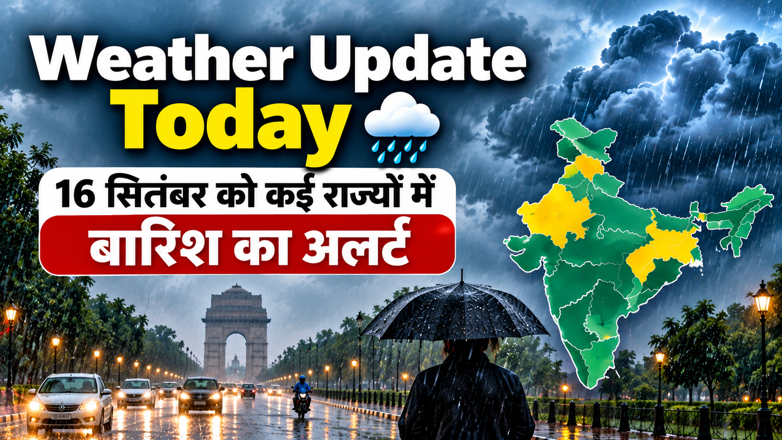 Weather Update Today: 16 सितंबर को कई राज्यों में बारिश का अलर्ट, दिल्ली-NCR से राजस्थान तक बदलेगा मौसम