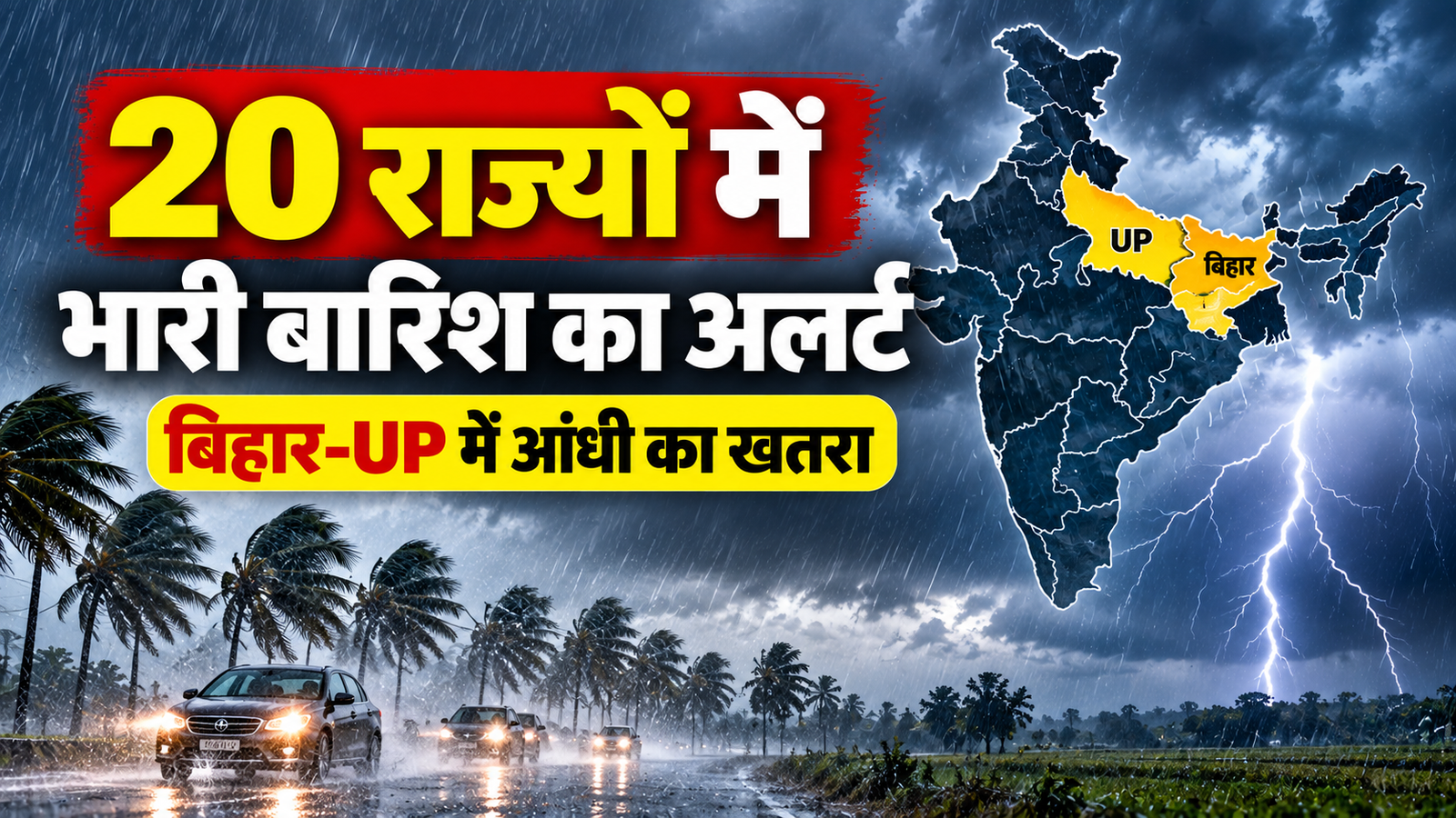 Weather Update Today: 20 राज्यों में भारी बारिश का अलर्ट, बिहार-UP में 70 KM की रफ्तार से चलेंगी हवाएं