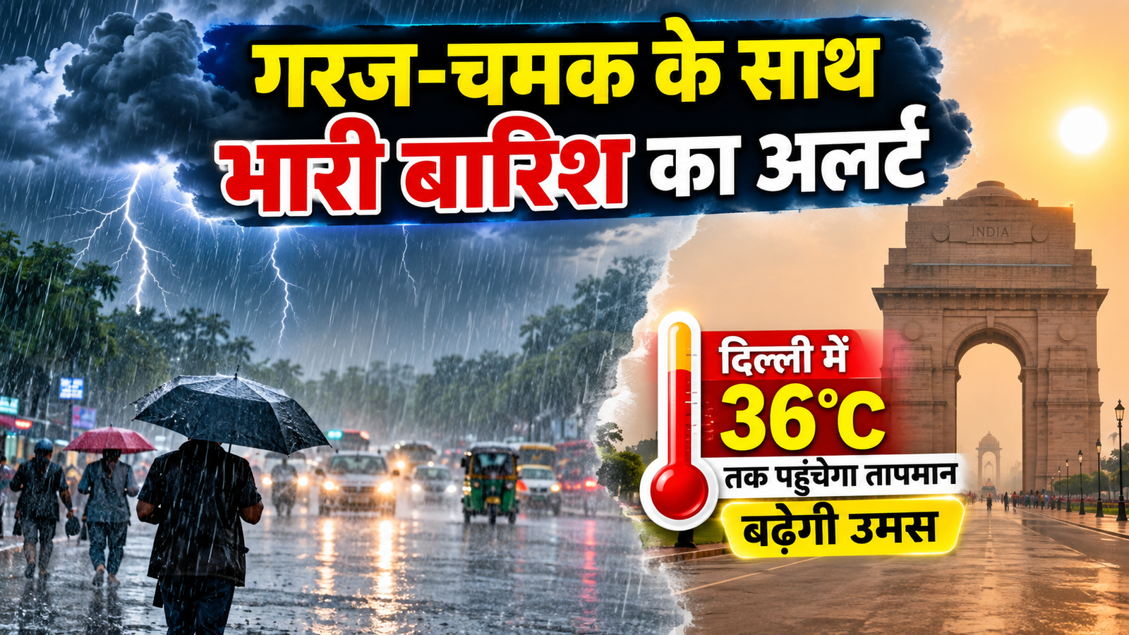 Weather Update Today: गरज-चमक के साथ भारी बारिश का अलर्ट, दिल्ली में बढ़ेगी उमस