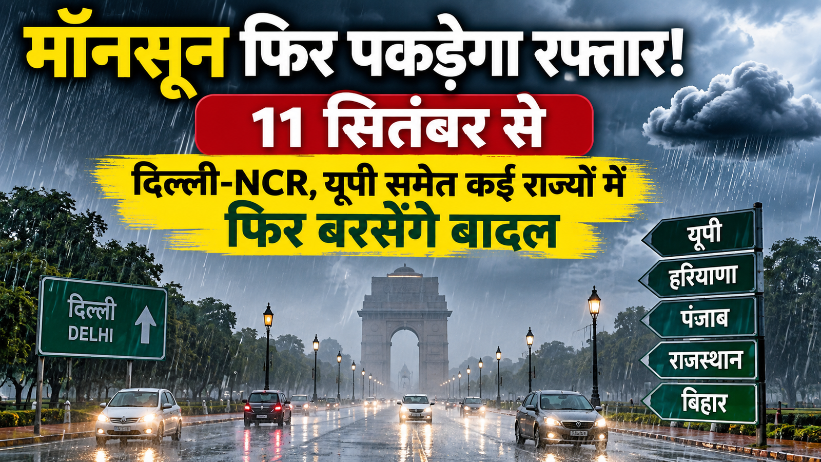 Weather Update Today: 11 सितंबर से फिर बदलेगा मौसम, दिल्ली-NCR समेत कई राज्यों में बारिश