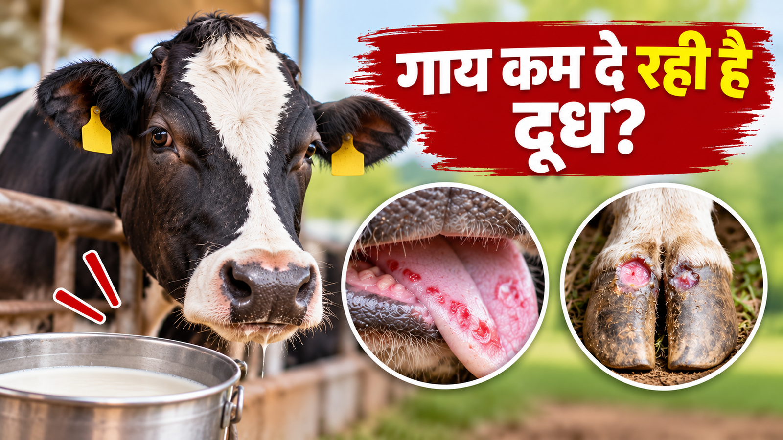 गाय कम दे रही है दूध? कहीं खुरपका-मुंहपका रोग तो नहीं, जानें लक्षण और बचाव Khurpaka Muhpaka Rog Ke Lakshan