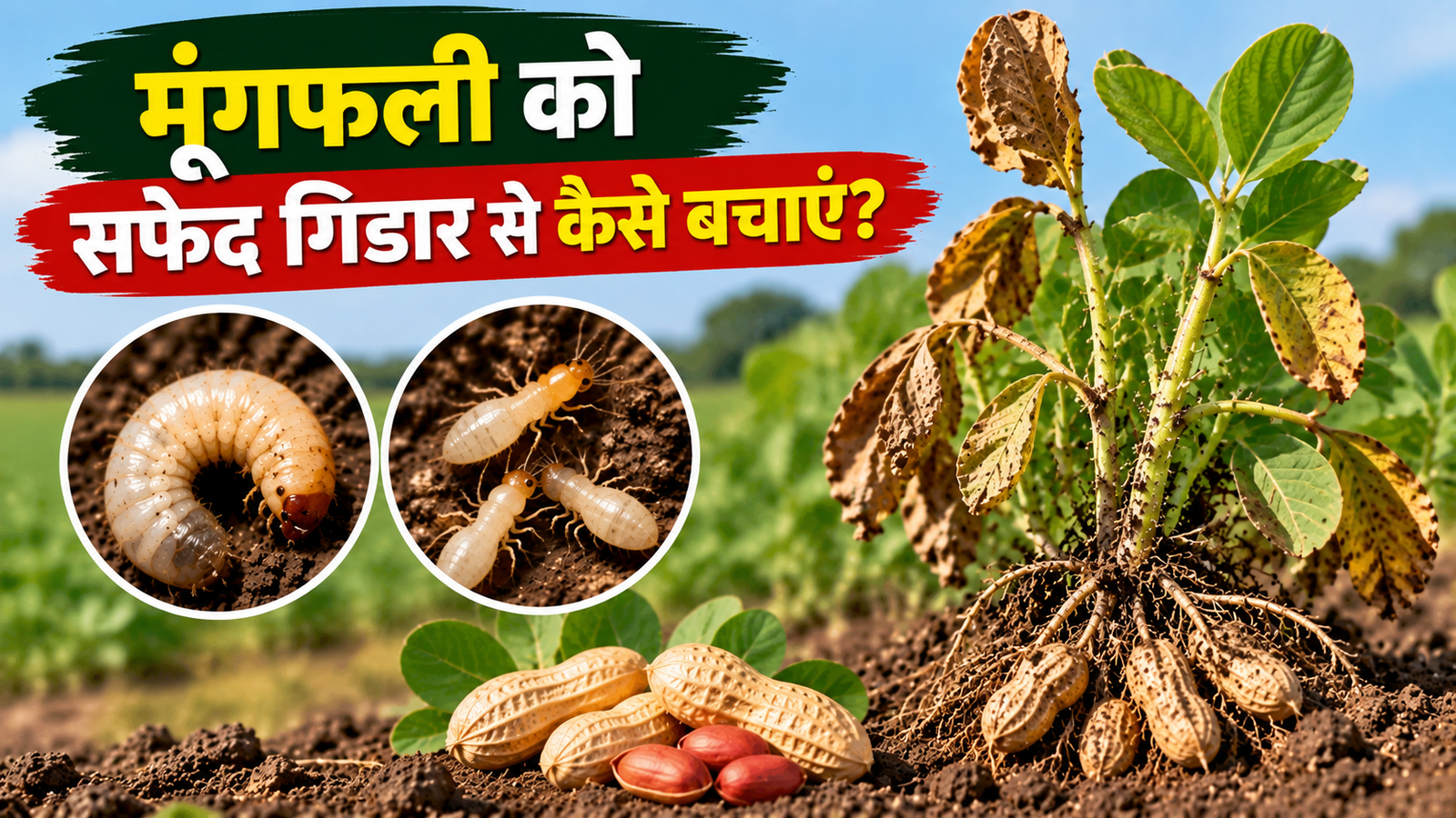 मूंगफली की फसल को सफेद गिडार और दीमक से बचाने के आसान उपाय Moongfali Ko Safed Gidar Se Kaise Bachayen