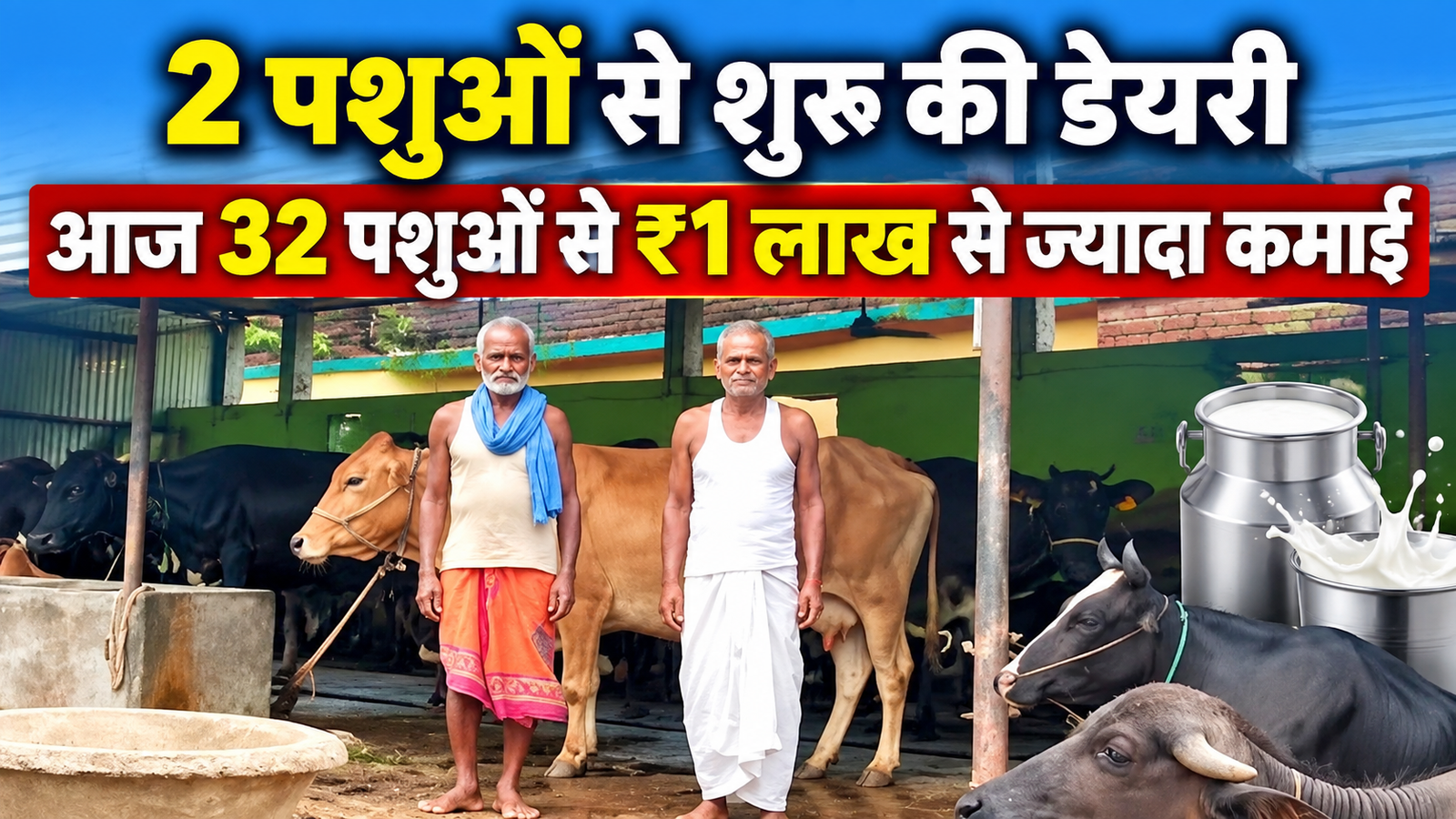 2 पशुओं से शुरू की डेयरी, आज 32 पशुओं से ₹1 लाख से ज्यादा कमाई Kapil Dev Yadav Birendra Yadav Dairy Farming Success Story