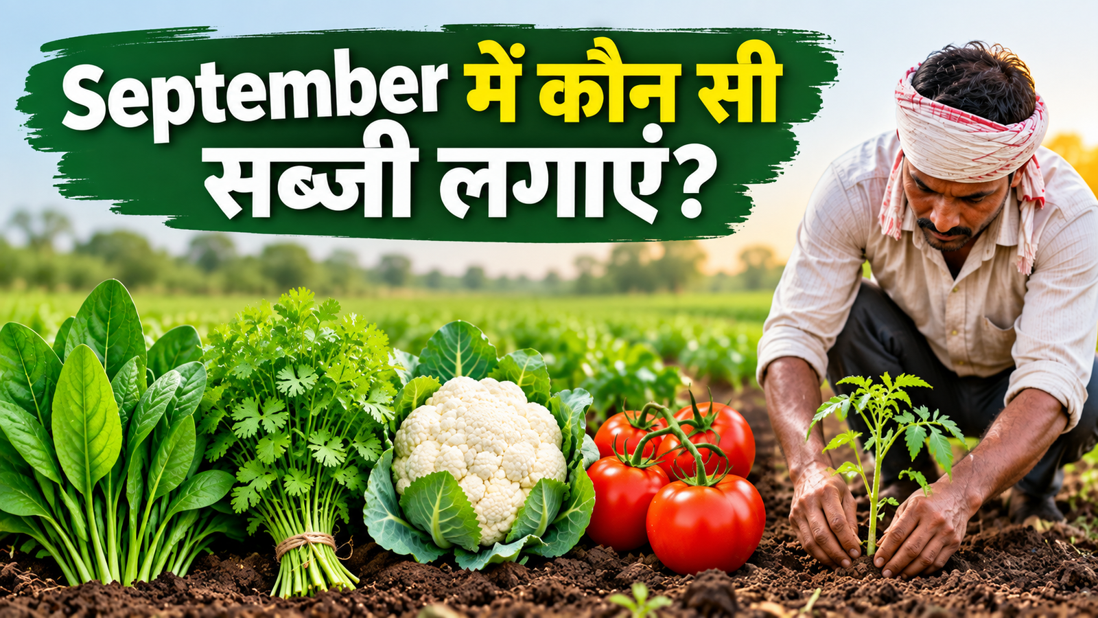 सितंबर में पालक-धनिया की बुवाई और गोभी-टमाटर की रोपाई से बढ़ेगी किसानों की कमाई September Mein Kaun Si Sabji Lagaye?