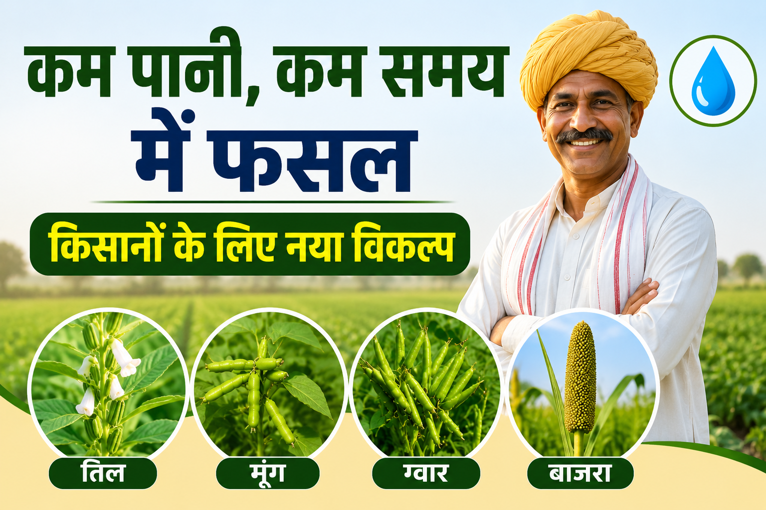 कम बारिश, कम पानी और कम समय में तैयार होगी फसल, पश्चिमी राजस्थान के किसानों को मिलेगा नया विकल्प Kam Pani Mein Taiyar Hone Wali Fasal