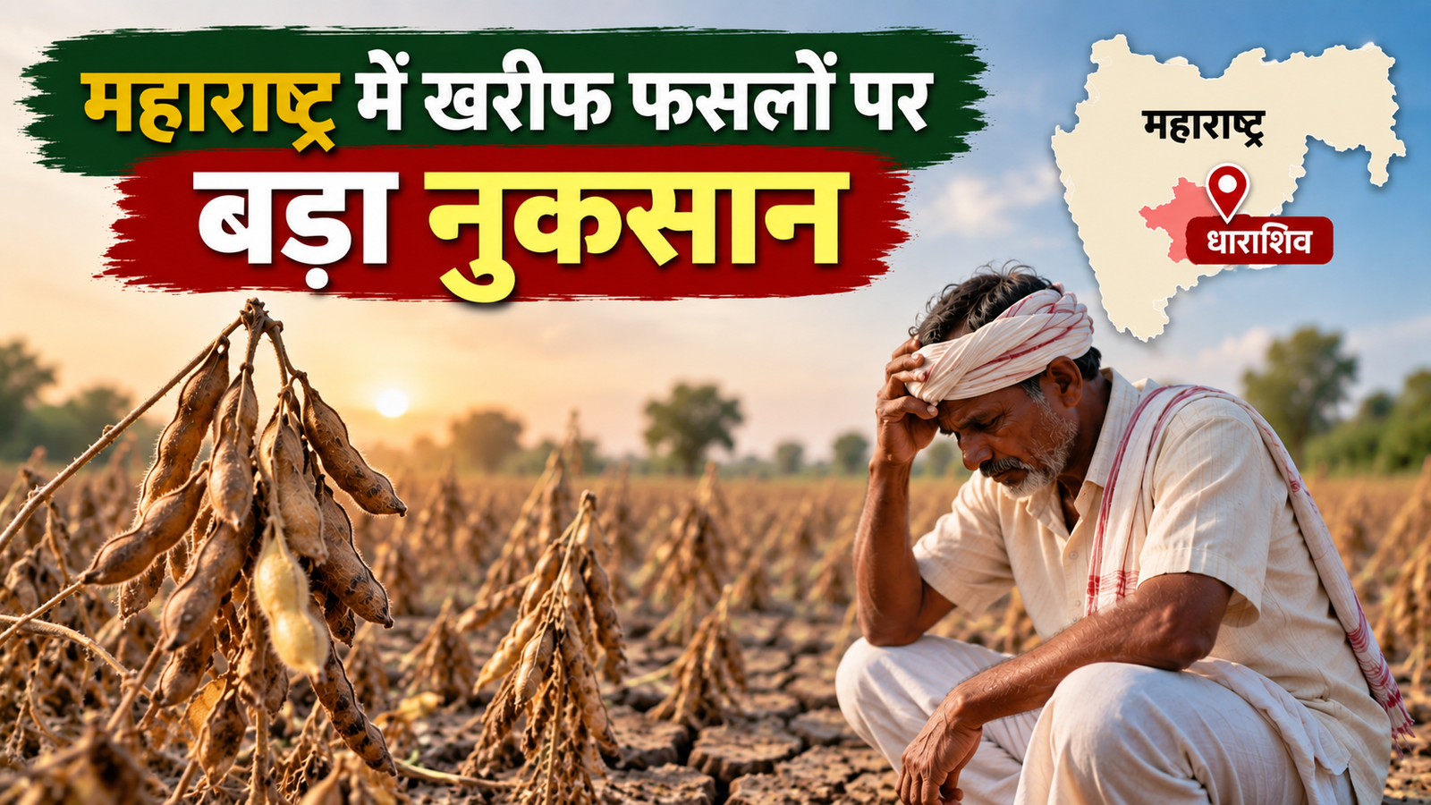 महाराष्ट्र में बारिश की कमी से खरीफ फसलों पर संकट Maharashtra Kharif Fasal Nuksan 2026