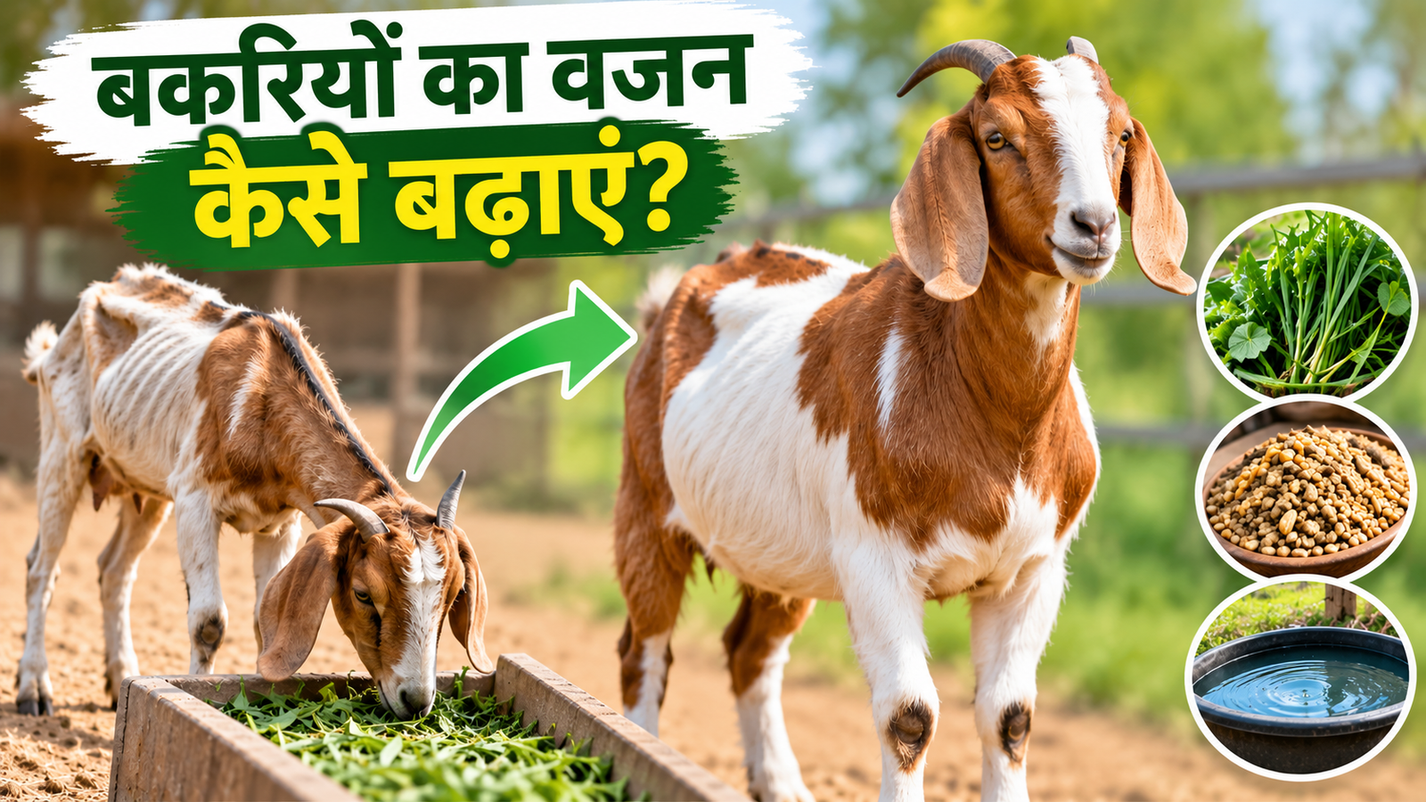 बकरियों को भर-भरकर चारा देने के बाद भी वजन नहीं बढ़ रहा? जानें सही आहार और देखभाल का तरीका Bakri Ka Wajan Kaise Badhayein