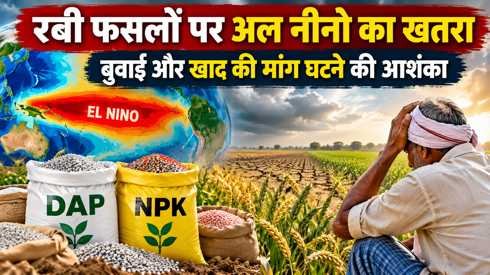 रबी फसलों पर अल नीनो का असर, बुवाई और खाद की मांग पर चिंता Al Nino Ka Rabi Faslon Par Asar