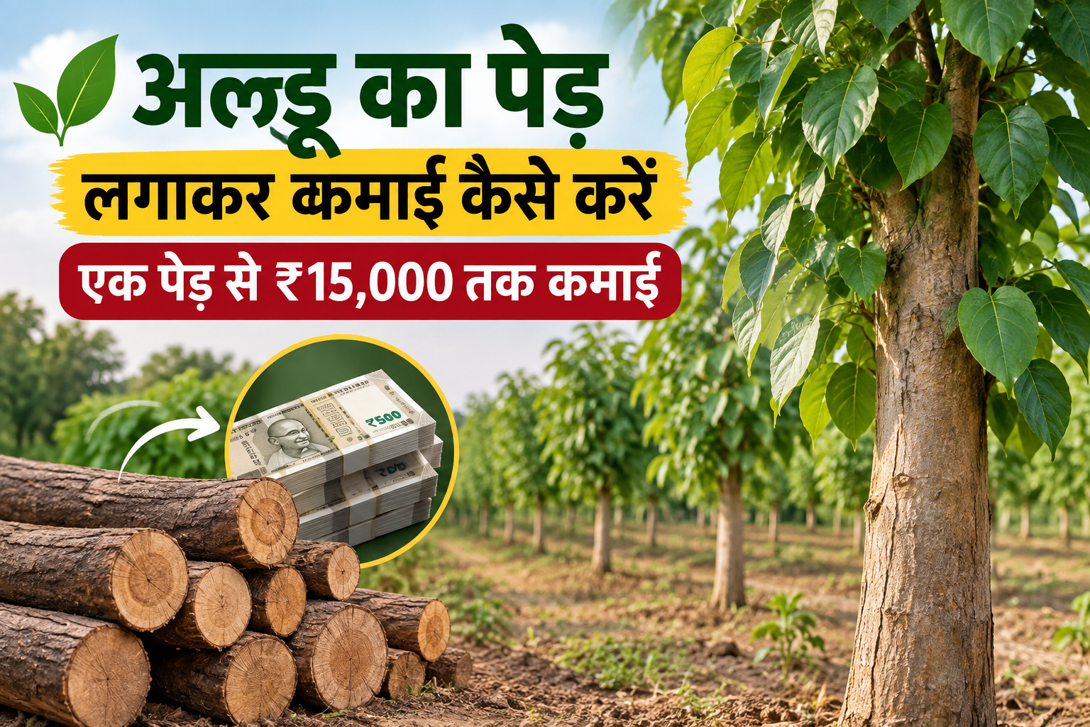 अलडू की लकड़ी की बाजार में डिमांड, एक पेड़ से 10-15 हजार रुपये तक कमाई  Aldoo Ka Ped Lagakar Kamai Kaise Karein