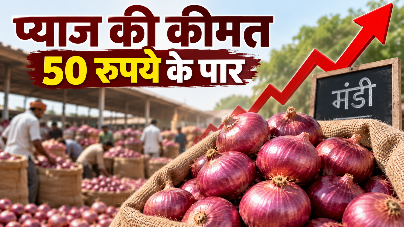 प्याज की कीमतें 50 रुपये के पार, नवंबर से मिल सकती है राहत Pyaj Ka Mandi Bhav