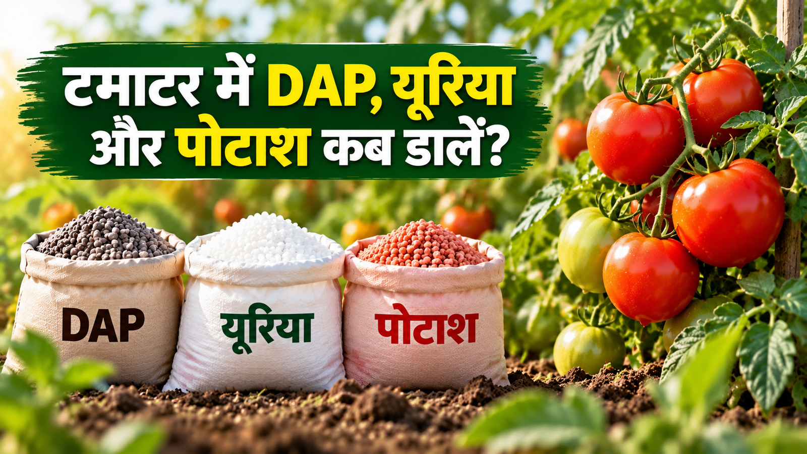 टमाटर में कब डालें DAP, यूरिया और पोटाश? जानिए खाद डालने का सही समय और मात्रा Tomato Mein DAP Urea Aur Potash Kab Dalein